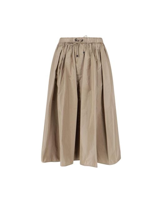 Max Mara Natural Midi Skirt With Drawstring