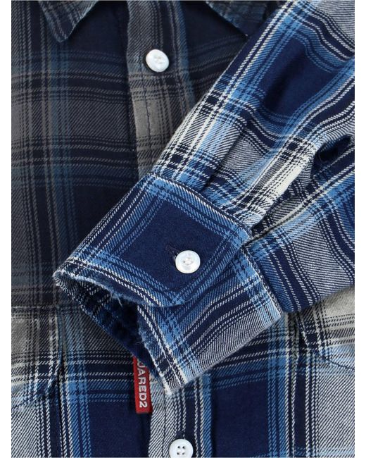 DSquared² Blue Shirts Cotton for men