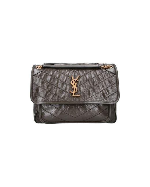 Saint Laurent Gray Medium Shoulder Bag "Niki"