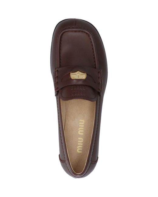 Mocassini "Penny" di Miu Miu in Brown