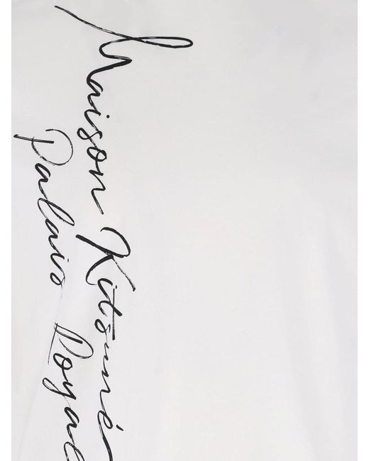 Maison Kitsuné White T-Shirt Script for men