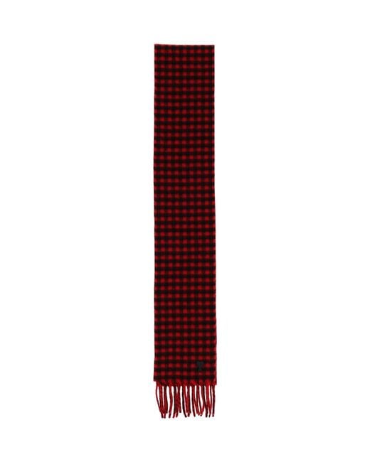 AMI Purple Plaid Wool Scarf