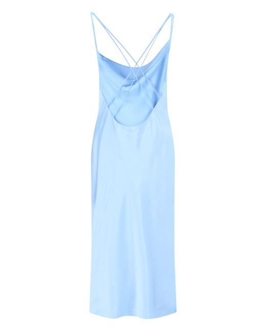 ROTATE BIRGER CHRISTENSEN Blue Slip Midi Dress