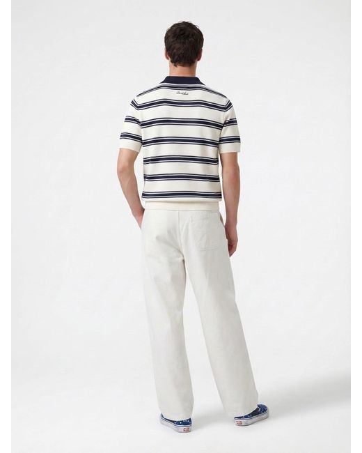 Kaptain Sunshine White Wide Drill Cotton Pants for men