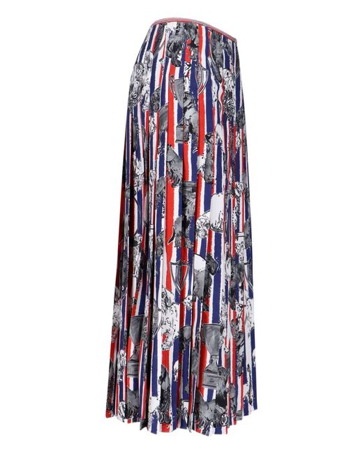 Thom Browne White Maxi Pleated Skirt "Hector"
