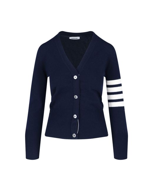Thom Browne Blue '4-bar' Cashmere Cardigan