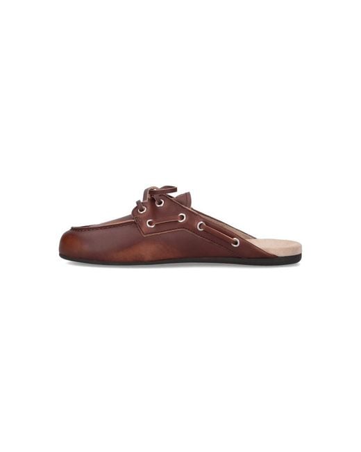 Miu Miu Brown Calf Leather Mules