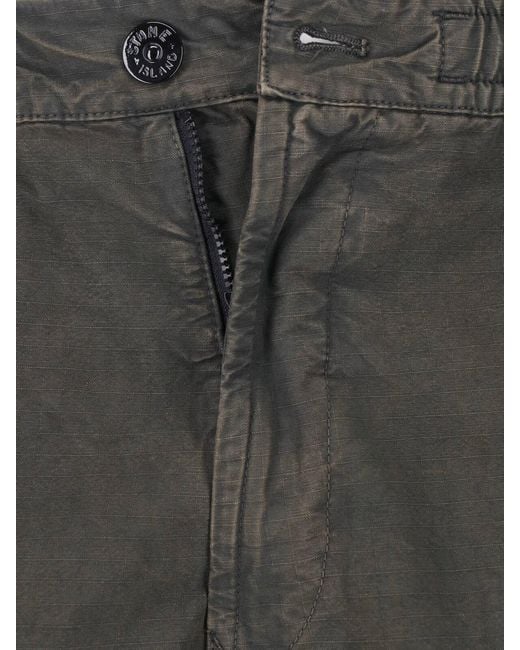Stone Island Gray Pants “3100015 Organic Cotton Ripstop” for men