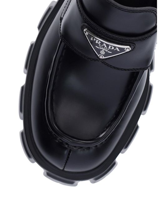 Prada Black 'monolith' Logo Loafers