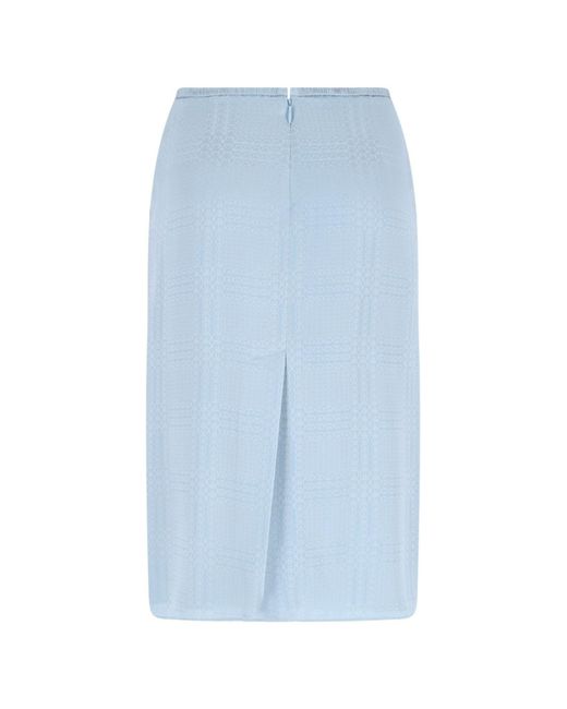Gucci Blue Silk Midi Skirt
