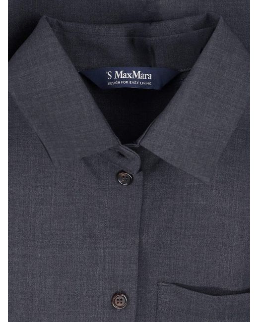 Max Mara Blue Virgin Wool Shirt