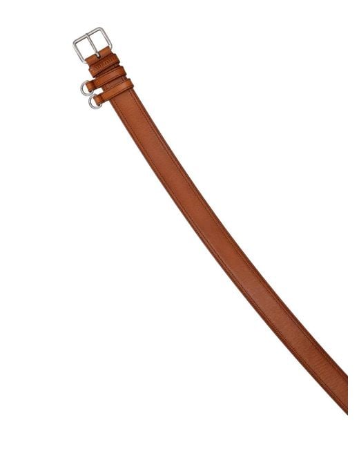 Miu Miu Brown Leather Logo Belt