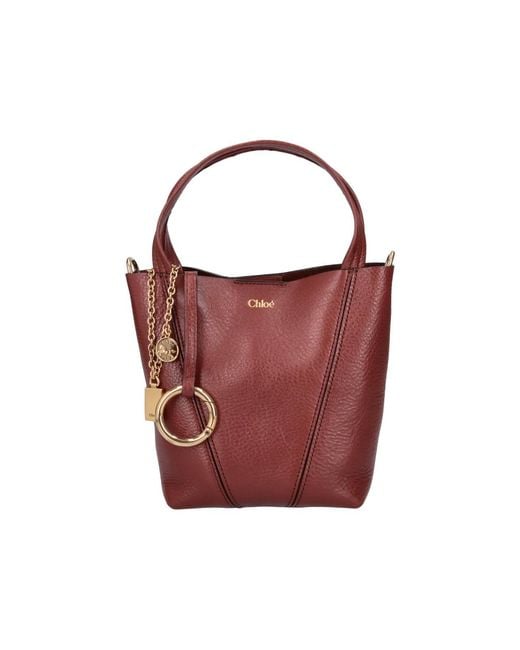 Chloé Red Small Tote Bag "Spin"