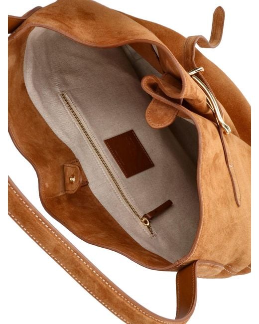Liffner Brown Large Bucket Bag "Belted Bag"