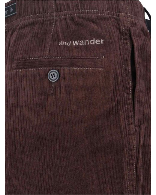 And Wander Brown Classic Straight-Leg Trousers With Structured Waistband for men