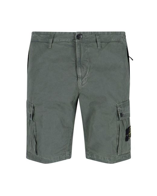 Stone Island Gray 'l1119 Supima®' Shorts for men