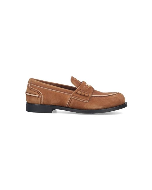 Mocassini "Penny Loafers" di Miu Miu in Brown