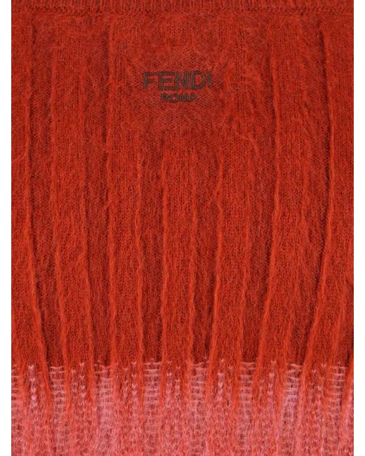 Fendi Red Mohair Blend Skirt