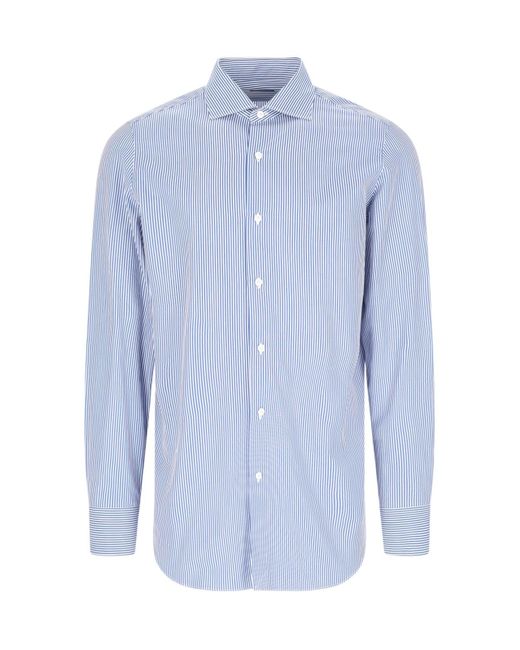 Finamore 1925 Blue Shirt "Milano-Zante" for men