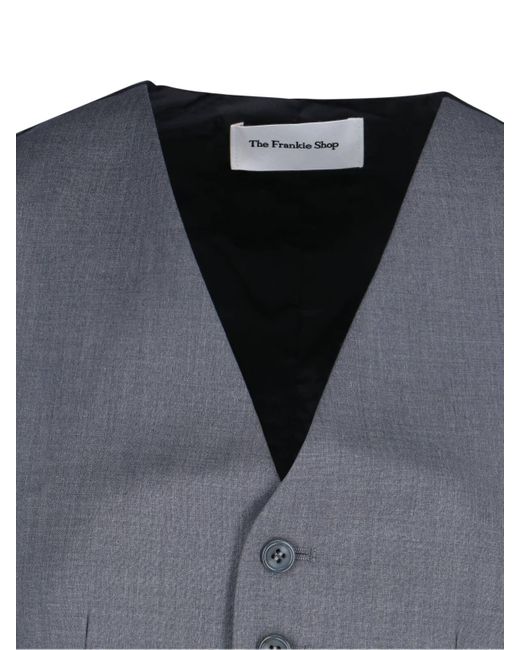Frankie Shop Gray Gilet With Adjustable Back Strap And Asymmetrical Hemline