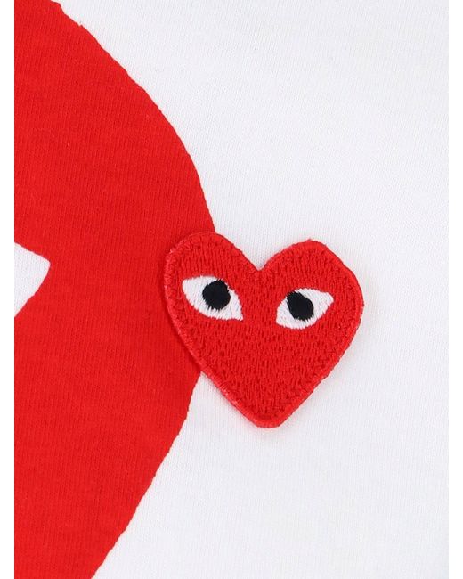 COMME DES GARÇONS PLAY White Logo Cotton T-Shirt for men