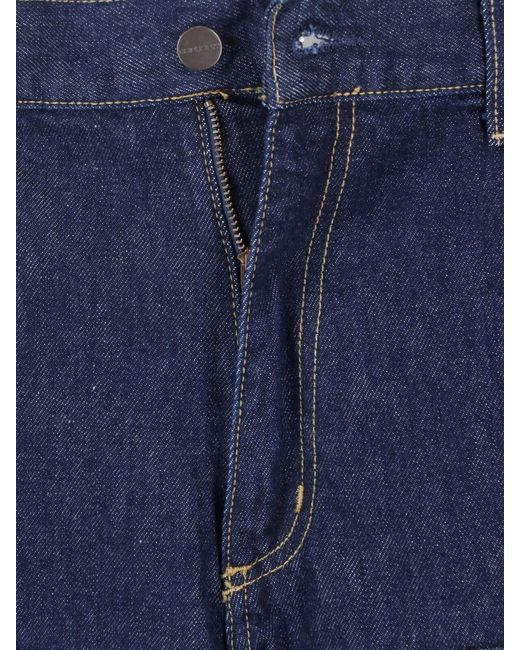 Carhartt Blue Straight Jeans "Double Knee" for men