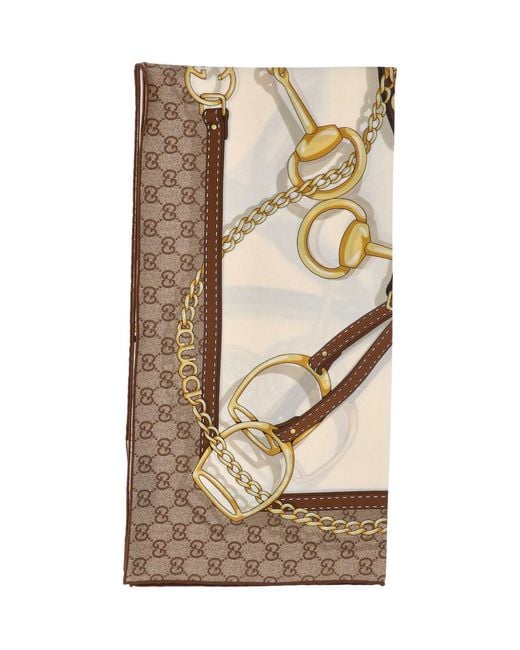 Gucci Multicolor Silk Twill Printed Scarf