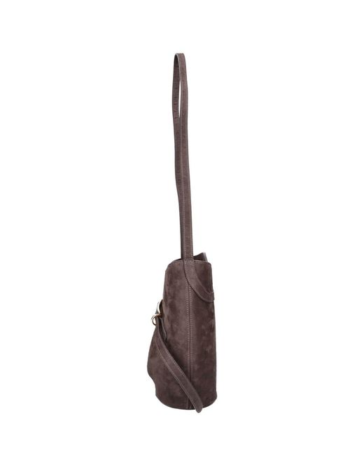Liffner White Bucket Bag "Belted"