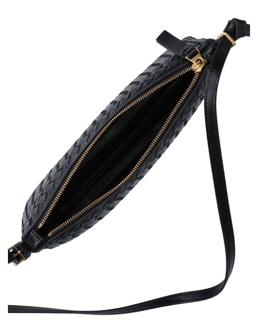 Bottega Veneta Black Medium Pouch "Intrecciato Piccolo"