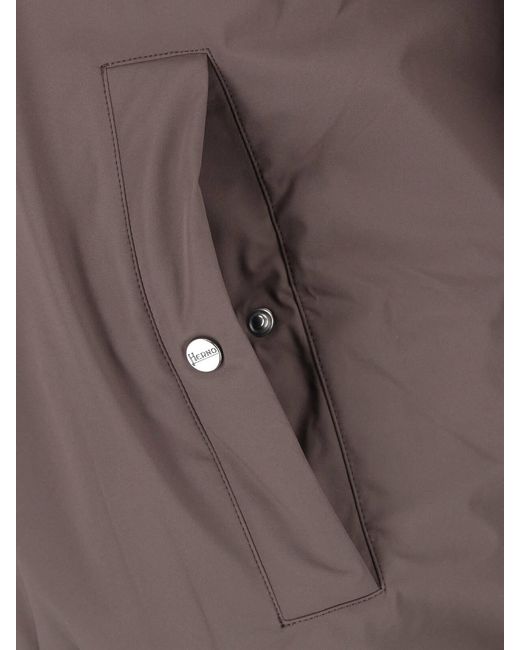 Herno Brown Stretch-Tech Padded Jacket for men