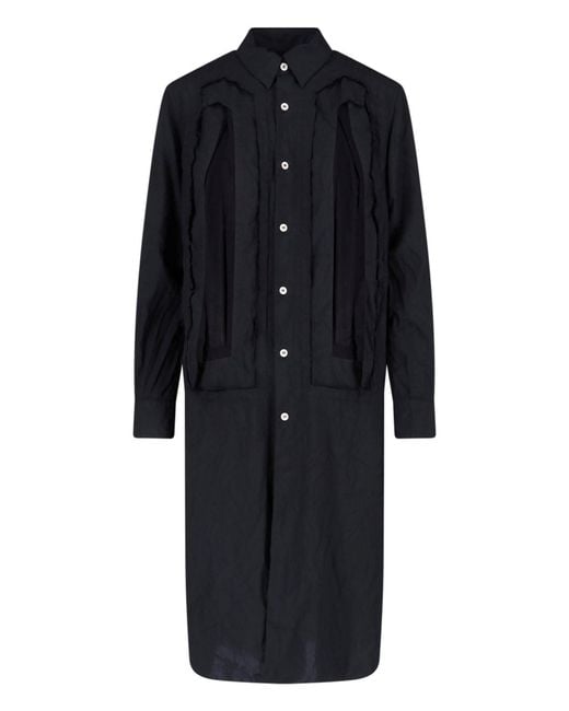 Comme des Garçons Black Textured Panel Midi Dress