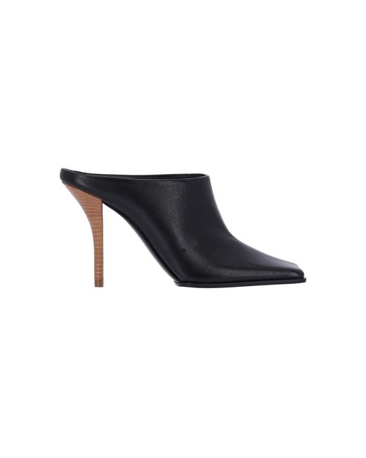 Alaïa Black Leather Heeled Mules