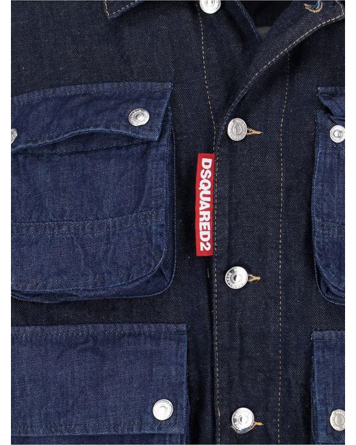 DSquared² Blue Jackets Cotton for men