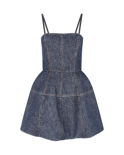 Fendi Blue Mini Dress Ff