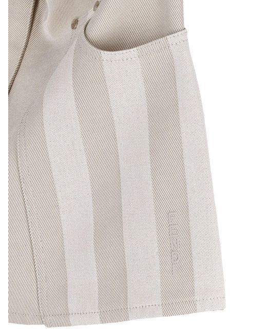 Fendi White Denim Drill Mini Skirt