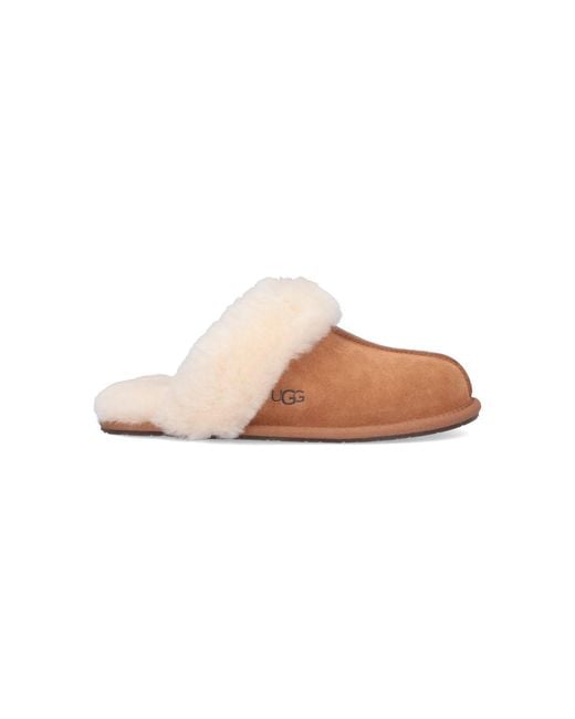 Ugg White Leather Slide Sandals With Cushioned Feel And Tpe Outsole