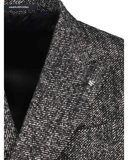 Tagliatore Gray Pino Lerario Double-Breasted Coat for men