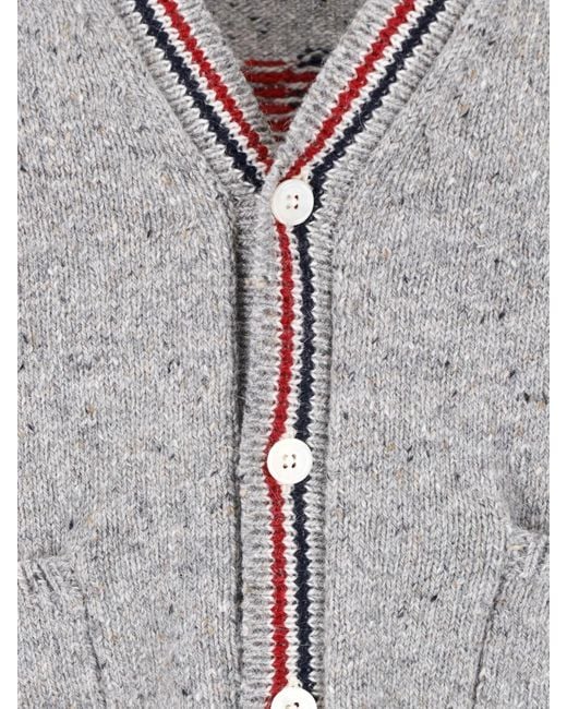 Thom Browne Gray Cardigan "Hector" for men