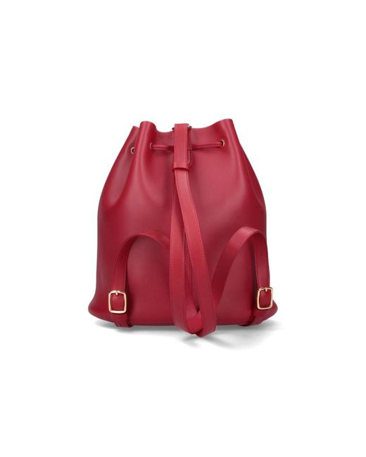 Loro Piana Red 'Extra Drawstring' Backpack