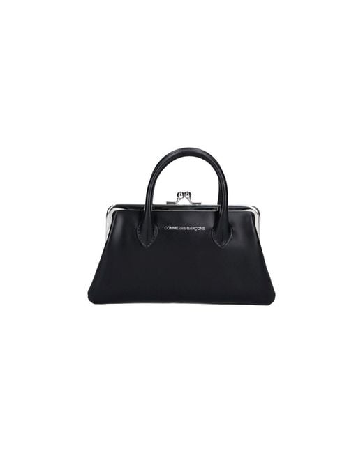 Comme des Garçons Black Top Handle Kiss-Lock Bag