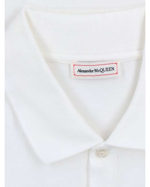 Polo Logo di Alexander McQueen in White da Uomo