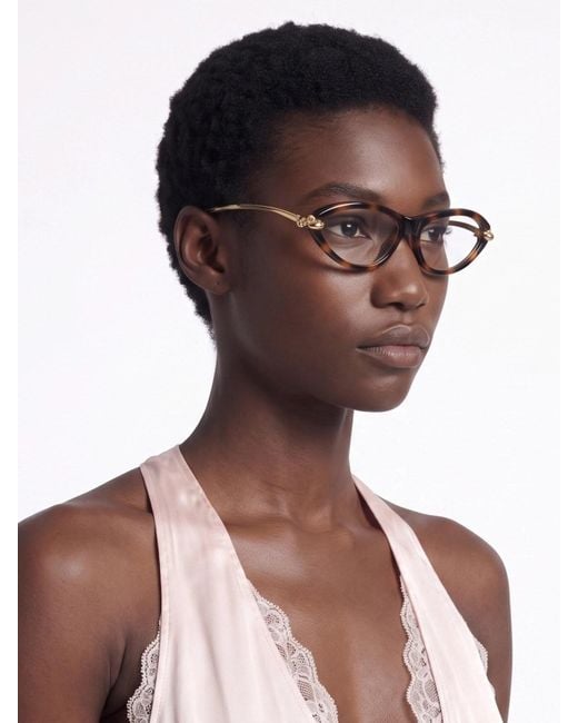 Bottega Veneta White Sunglasses Cat-Eye "Knot”