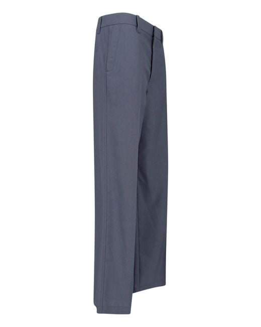 Lemaire Blue Tailored Wool Blend Straight Trousers