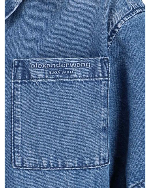 Alexander Wang Blue Crop Shirt