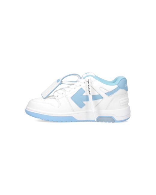 Off-White c/o Virgil Abloh White Rounded Toe Low-Top Sneakers With Iconic Details And Accents
