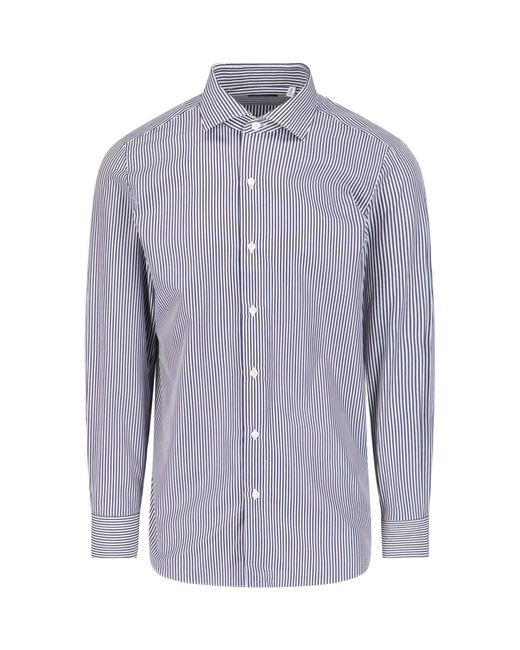 Finamore 1925 Purple Striped Shirt for men