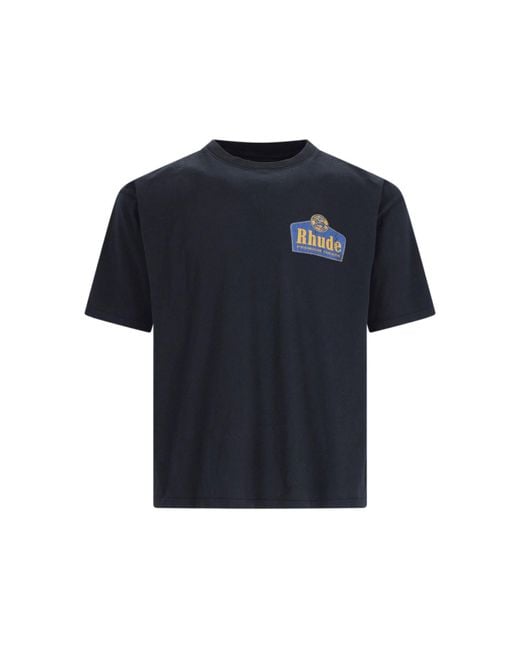 Rhude Blue 'grand Cru' T-shirt for men