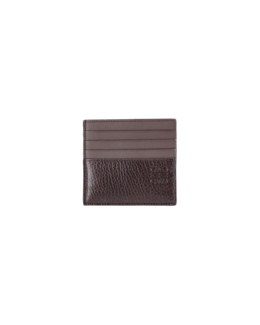 Loewe Brown Open Card Holder "Anagram" for men