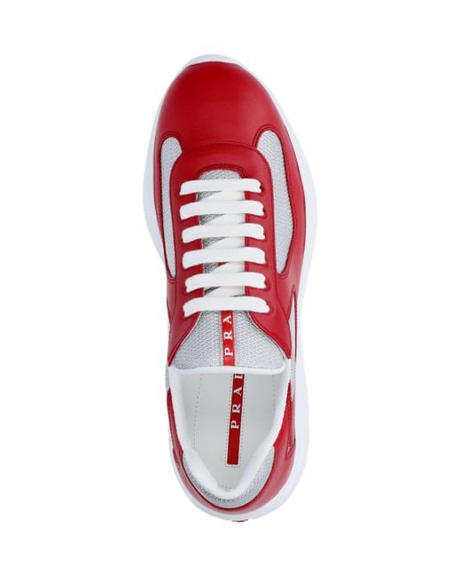 Prada Red 'america's Cup' Sneakers for men