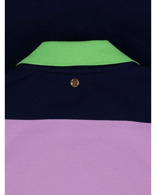 Versace Blue Striped Cotton Mini Dress